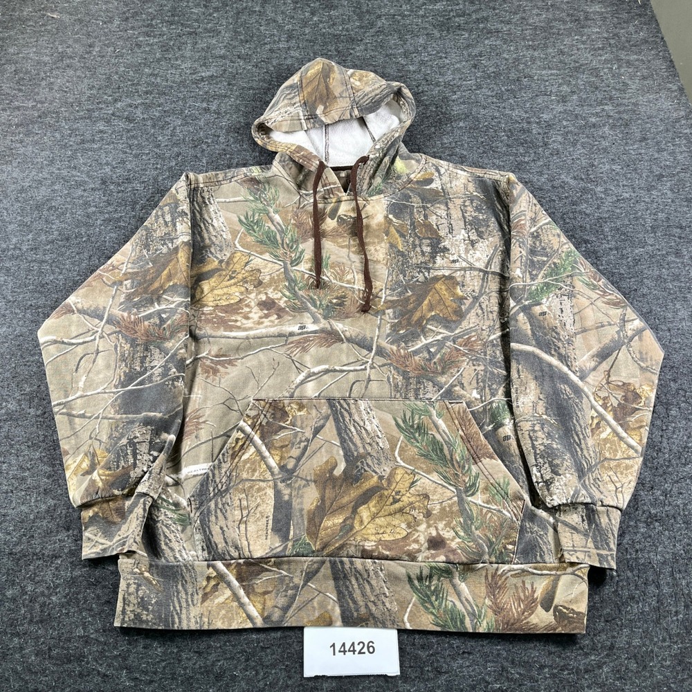 Game Winner Hoodie Mens Large Brown Camotree Cotton Hunting Camping Pullover